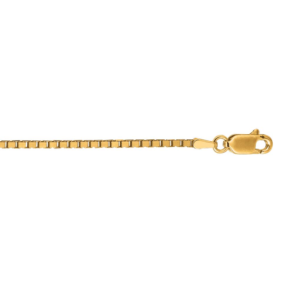 14K Gold 1.7mm Classic Box Chain Necklace for Women - Dainty & Elegant Jewelry for Everyday Wear, Gifts & Special Occasions