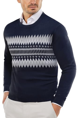 Navy Blue/Grey White Jacquard