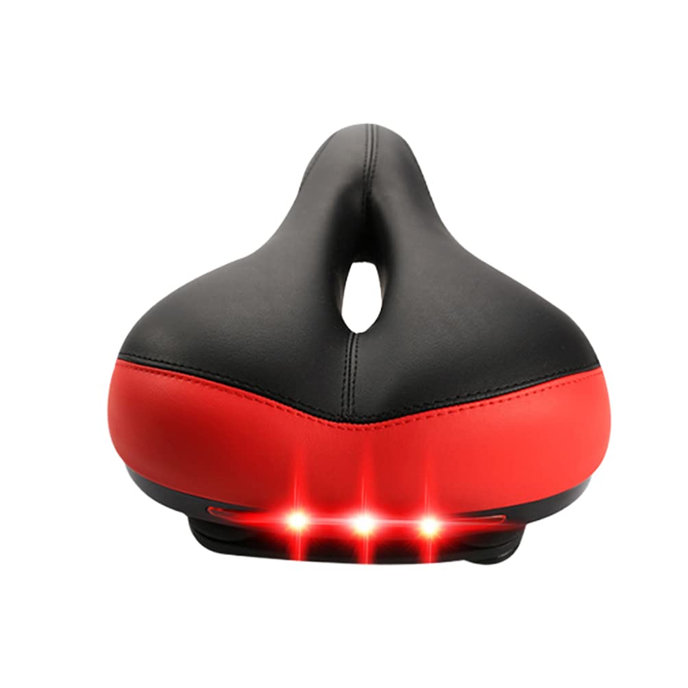 **Abaodam Comfortable PU Bike Seat Cushion with LED Tail Light - Ergonomic MTB Saddle Pad for Men, Perfect for Road Cycling, Mountain Biking & Commuting**
