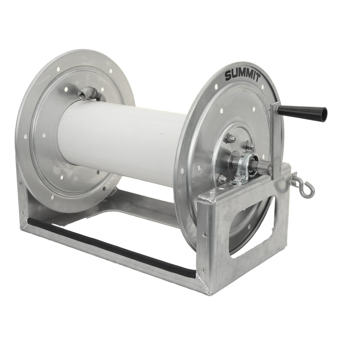 Summit SM Series Aluminum Hose Reel with 1/2 Inch Inlet - Heavy Duty Garden Watering Tool for Lawn, Yard & Outdoor Cleaning