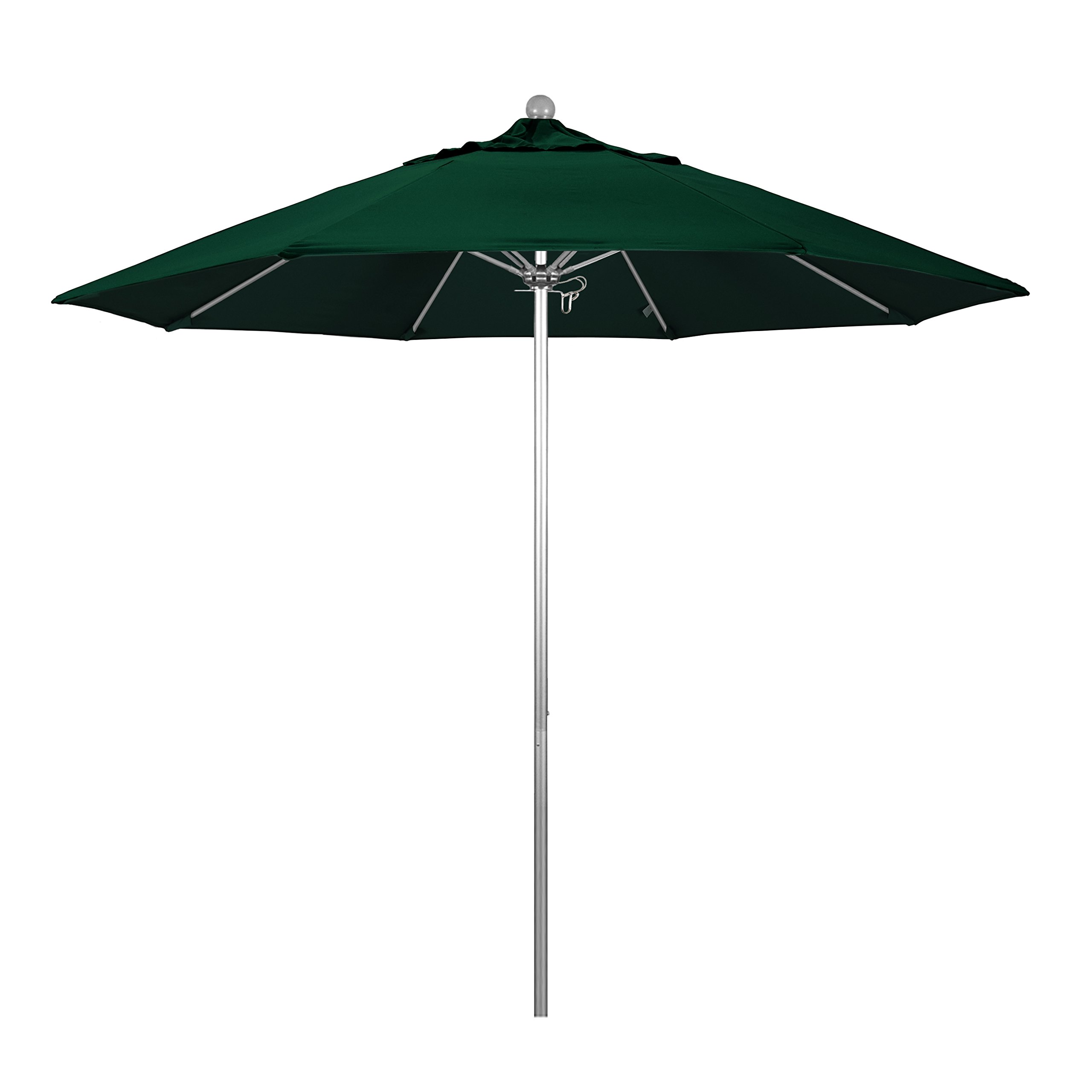 9' Round California Umbrella - Aluminum/Fiberglass Frame with Push Open Mechanism & Silver Pole - Durable Olefin Fabric - Perfect for Patio, Poolside, and Outdoor Dining Areas