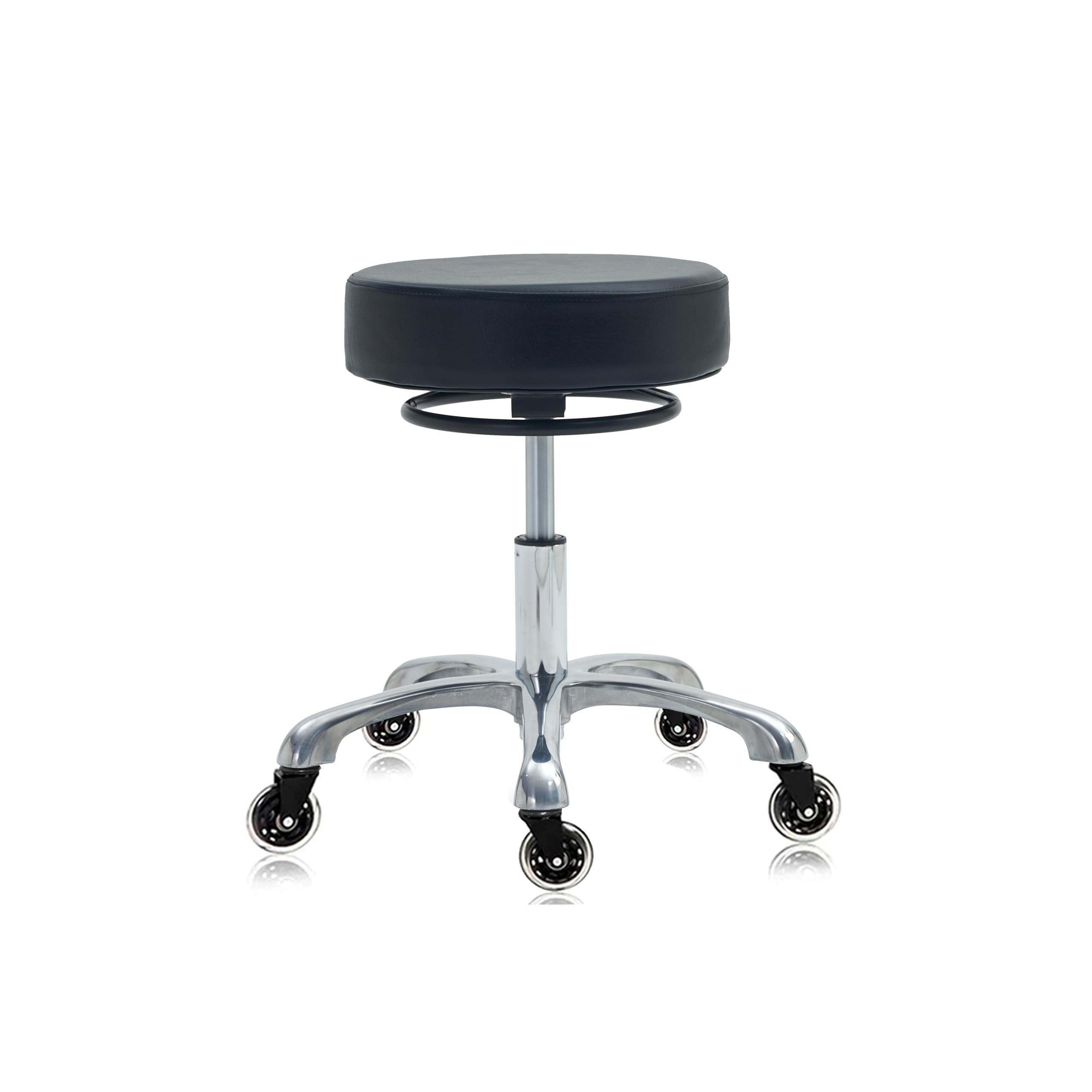 360° Swivel Rolling Stool Chair for Tattoo, Lab, Massage, Nail Salon & Pedicure Spa - Adjustable Height Ergonomic Stool with Wheels for Professionals & Home Use