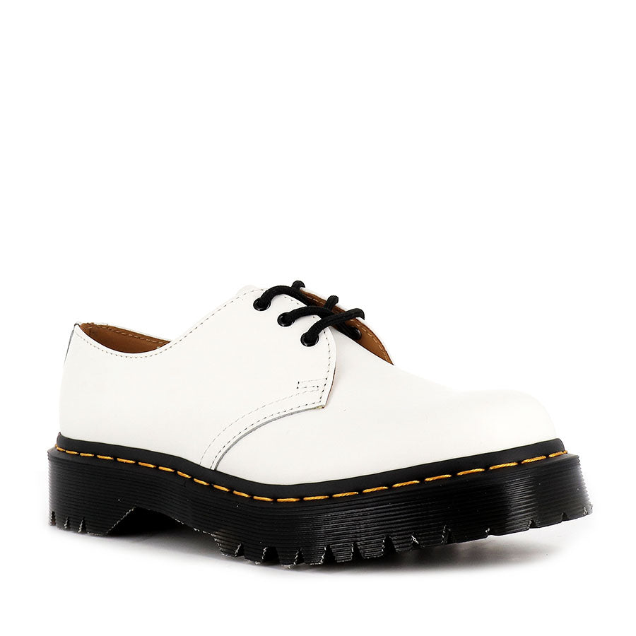 Dr. Martens 1461 BEX White Smooth Leather Oxford Shoes - Unisex Classic 3-Eye Lace-Up for Work, Casual & Street Style