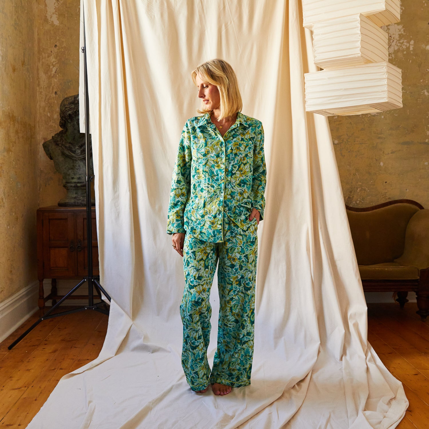 Women's Soft Cotton Demi Pajama Set - Comfortable Sleepwear for Lounge & Nighttime Relaxation - Perfect for Cozy Nights, Travel & Home Wear