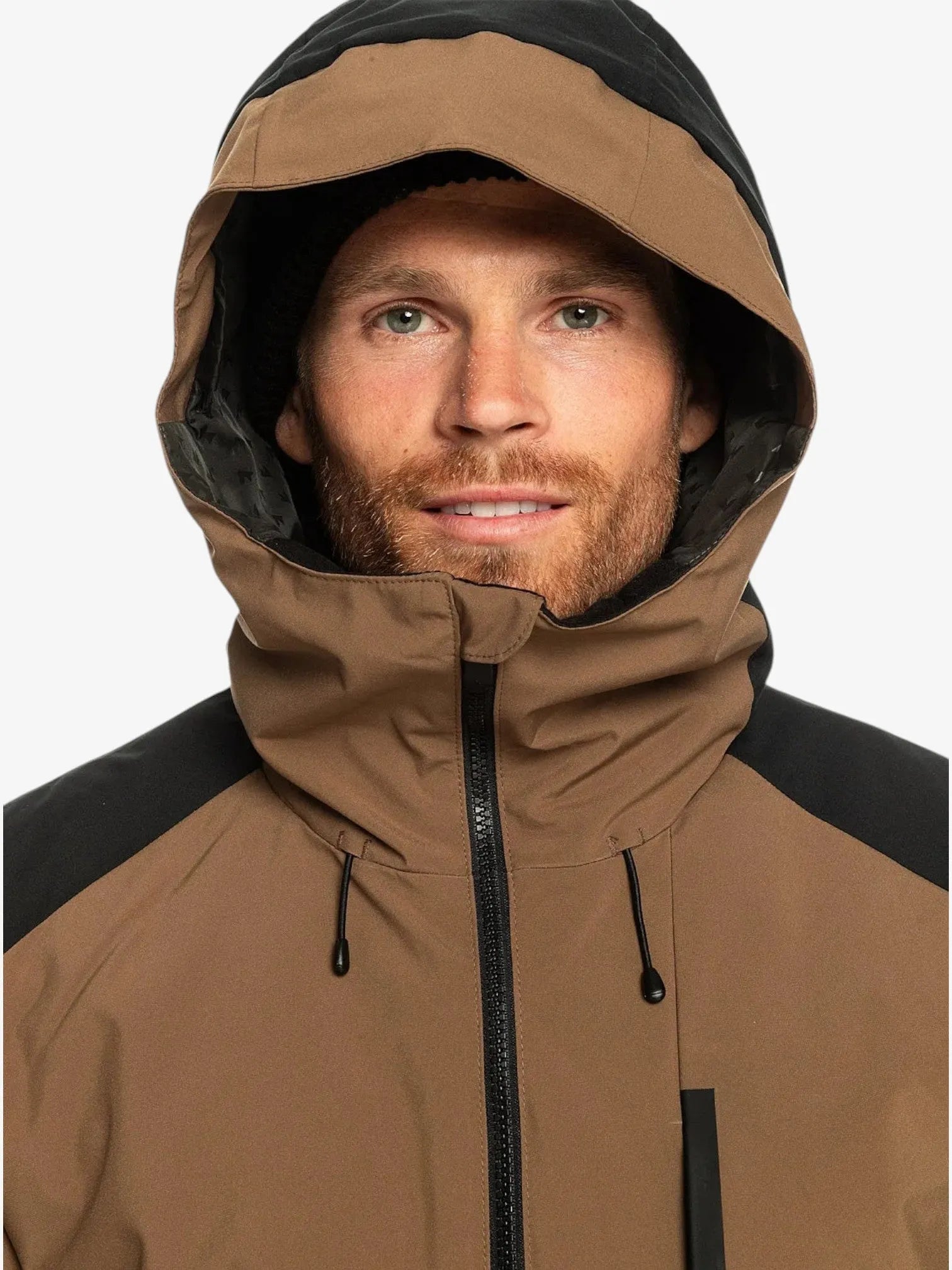 Quiksilver Mission Block Snow Jacket - Brown & Black - Waterproof Winter Coat for Skiing, Snowboarding & Outdoor Adventures