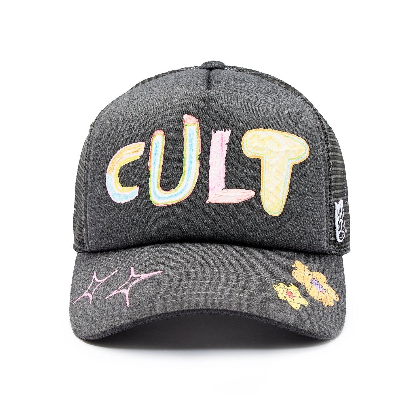 CULT OF INDIVIDUALITY Handmade Steel Bucket Hat - Unique Hand Drawn Design for Men & Women - Perfect for Outdoor Adventures, Music Festivals & Streetwear Fashion