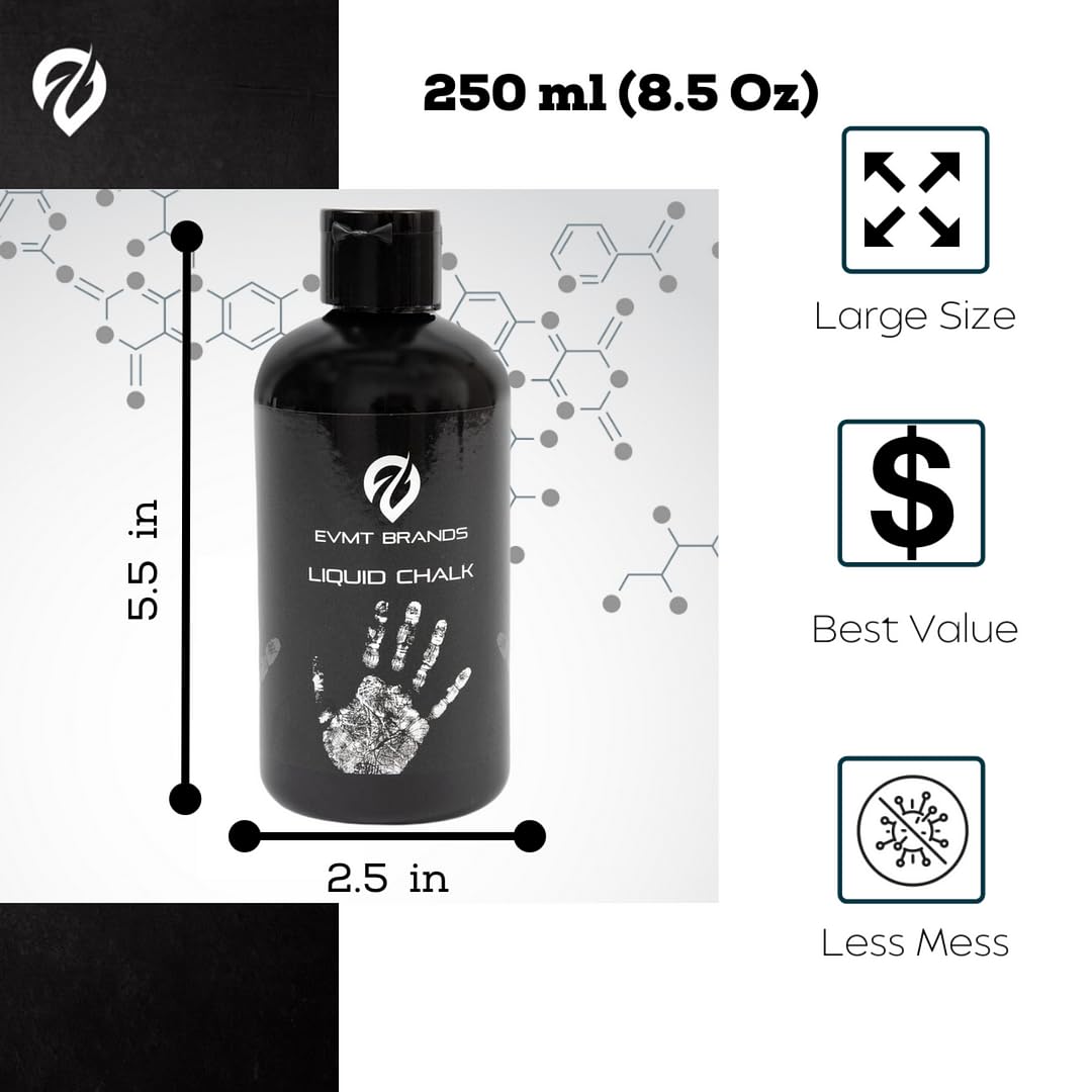 **Liquid Chalk for Weightlifting & Rock Climbing - Sweat-Resistant, Long-Lasting Grip Enhancer for Gym, Gymnastics & Dance - Mess-Free Workout Essential**    *(Perfect for CrossFit, Powerlifting, Pole Dancing & Outdoor Climbing - Improves Grip & Reduces Sweat for Better Performance)*