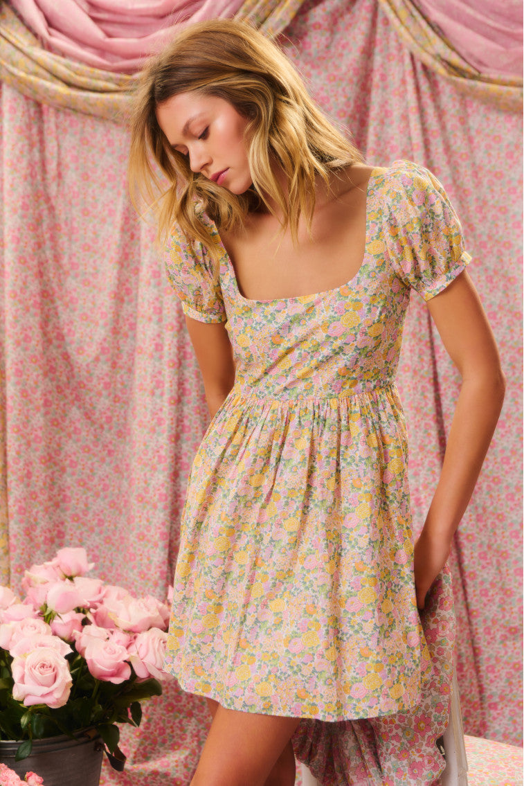 Raleigh Liberty Fabric Baby Doll Mini Dress - Soft Cotton Floral Dress for Girls, Toddler & Infant - Perfect for Birthday, Party & Special Occasions