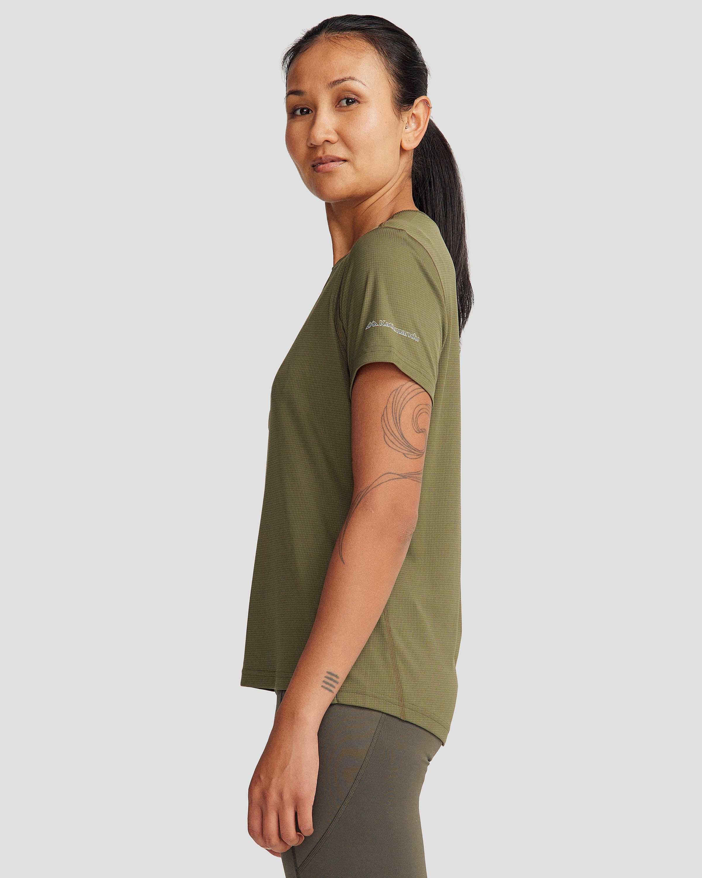 Women's Seeker T-Shirt - Light Moss Green Casual Tee for Everyday Wear | Perfect for Work, Weekend & Travel Outfits