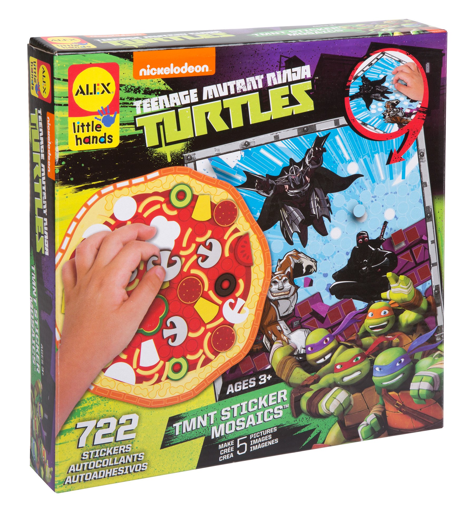 ALEX Toys Teenage Mutant Ninja Turtles Sticker Mosaics Kit - DIY Art & Craft Activity Set for Kids Ages 5+ | Creative Birthday Gift & Party Favor Idea | Perfect for Home, Classroom & Travel Activities