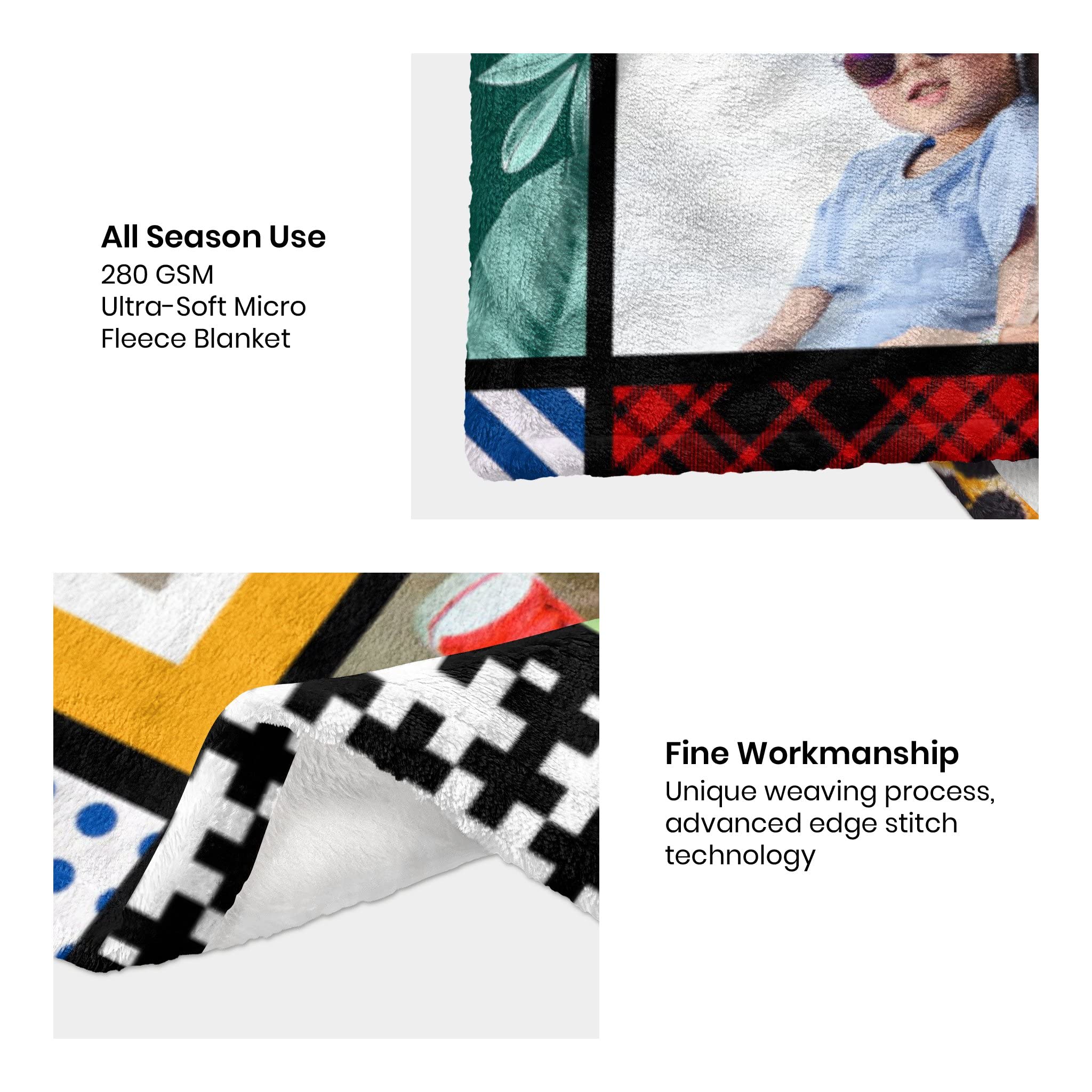 Personalized Photo Blanket for Dad - Custom Father's Day Gift from Daughter, Wife or Son - 60x80 Inch Fleece Throw - Perfect for Birthday, Anniversary & Christmas Presents - Great for Cozy Nights, Family Photos & Special Memories