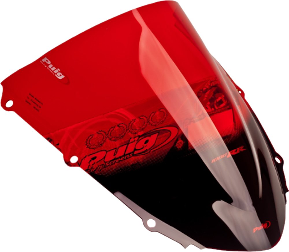 Puig 1665R Red Racing Windshield - High-Performance Motorcycle Windshield for Sport Bikes | Perfect for Track Days & Long-Distance Riding