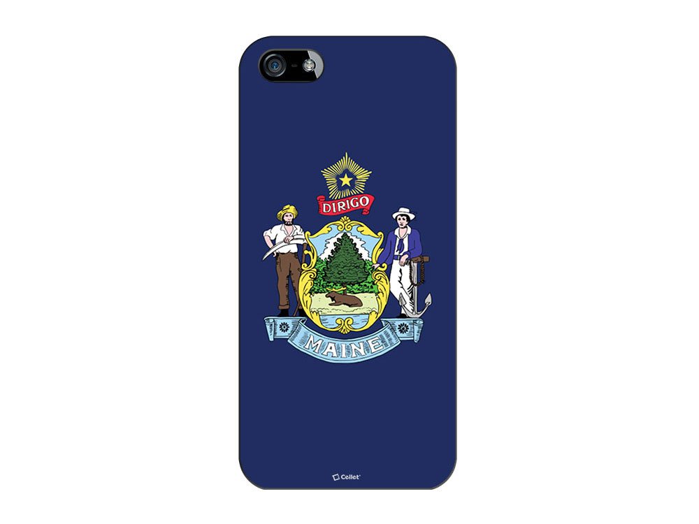 Cellet Proguard Protective Case with Maine Flag Design for Apple iPhone 5 - Black | Durable Slim Cover for Everyday Use & Outdoor Activities