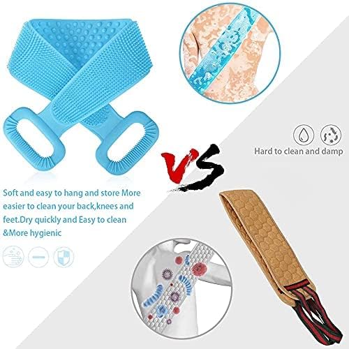 KUMISHRI 2-Pack Silicone Bath Brush with Back Scrubber - Exfoliating Body Scrubber for Men & Women - Soft Shower Brush for Deep Cleansing & Skin Renewal - Perfect for Spa, Daily Shower, and Exfoliation Routine