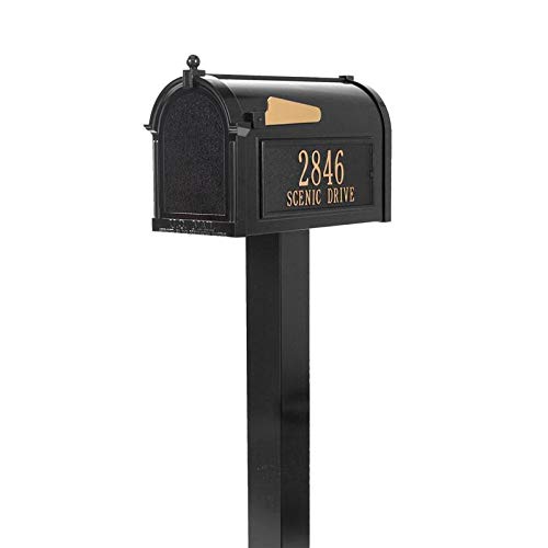 Whitehall Products 16311 Premium Black Aluminum Mailbox - Secure & Durable Package Delivery Box for Homes & Businesses