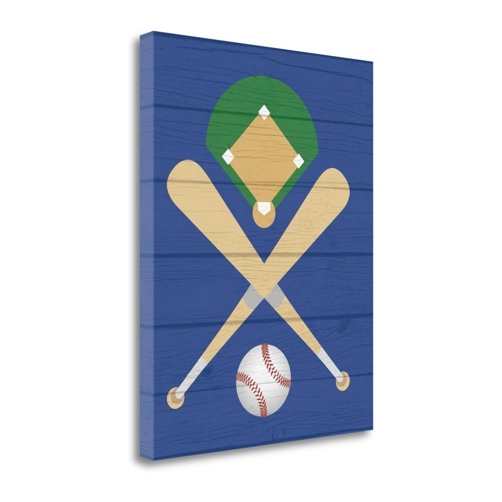 Baseball Ball Fine Art Giclee Print by Tamara Robinson - Gallery Wrapped Canvas Wall Art, Ready to Hang - Perfect for Sports Memorabilia Collections, Man Cave Decor & Baseball Fan Gifts