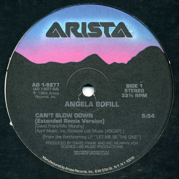 Angela Bofill - Can't Slow Down Vinyl Record (12 Inch, VG+ Condition) - Perfect for Jazz & R&B Collectors and Vintage Music Enthusiasts