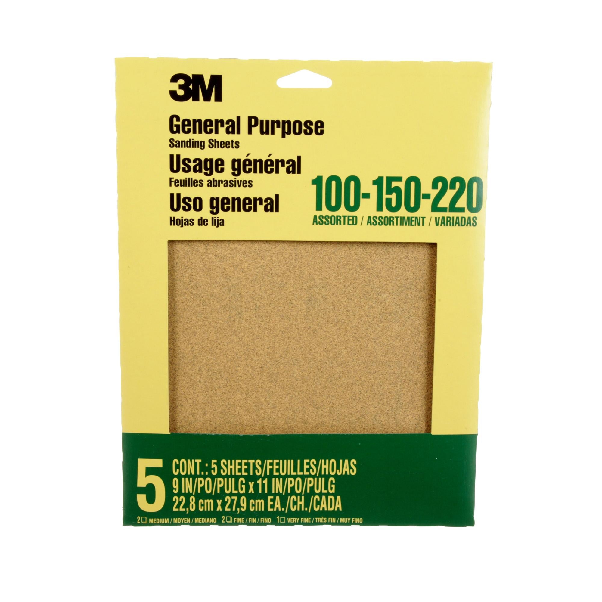 3M Aluminum Oxide Sandpaper Assorted Grit 9005NA - 9