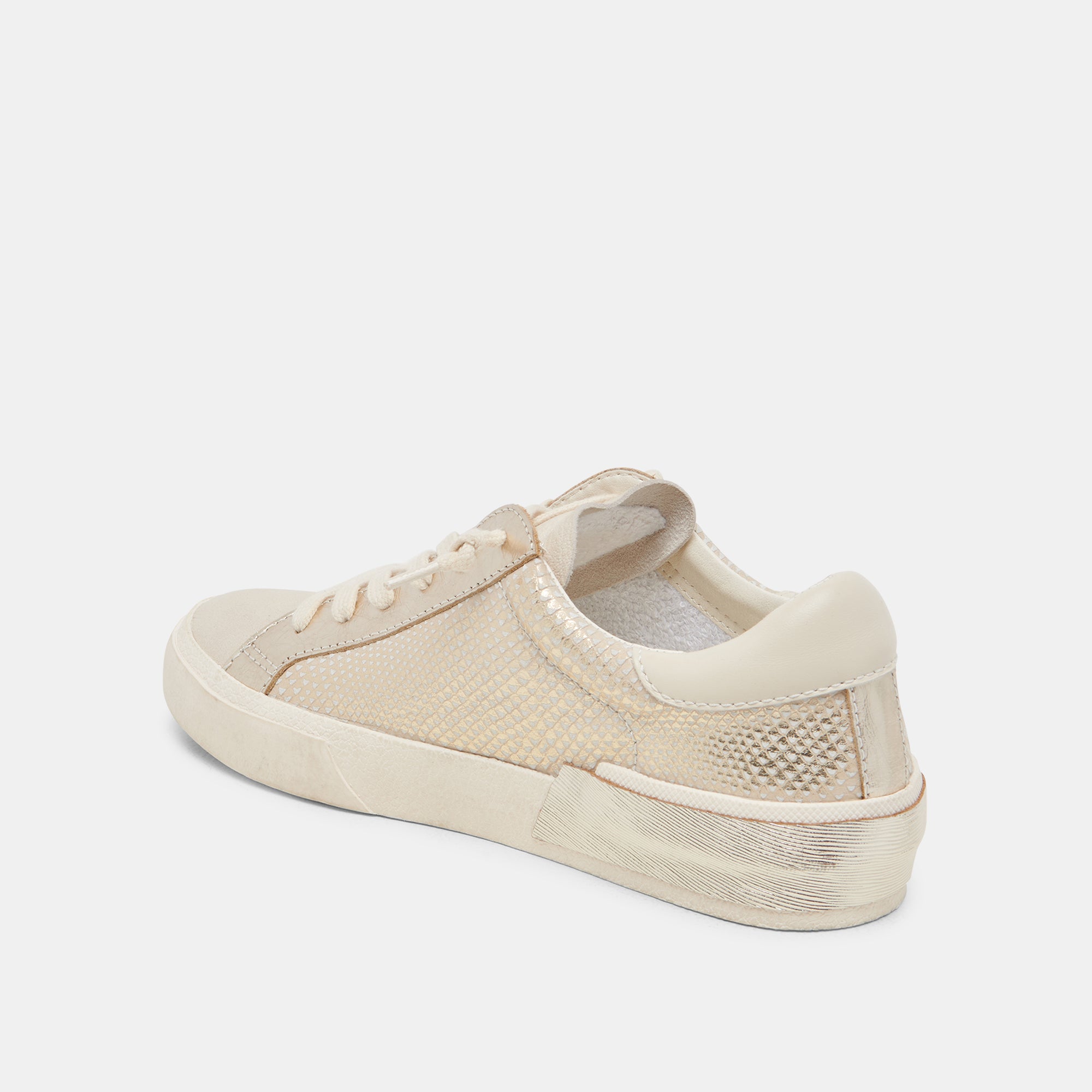 ZINA SNEAKERS Women's Champagne Embossed Leather Casual Shoes - Perfect for Work, Travel & Everyday Comfort