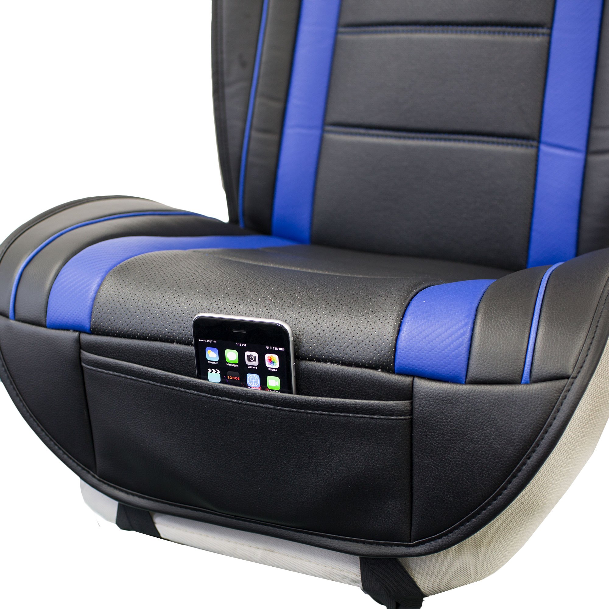 FH Group 2-Pack Faux Leather Car Seat Covers - Waterproof Universal Fit for Cars, Trucks & SUVs - Driving Comfort