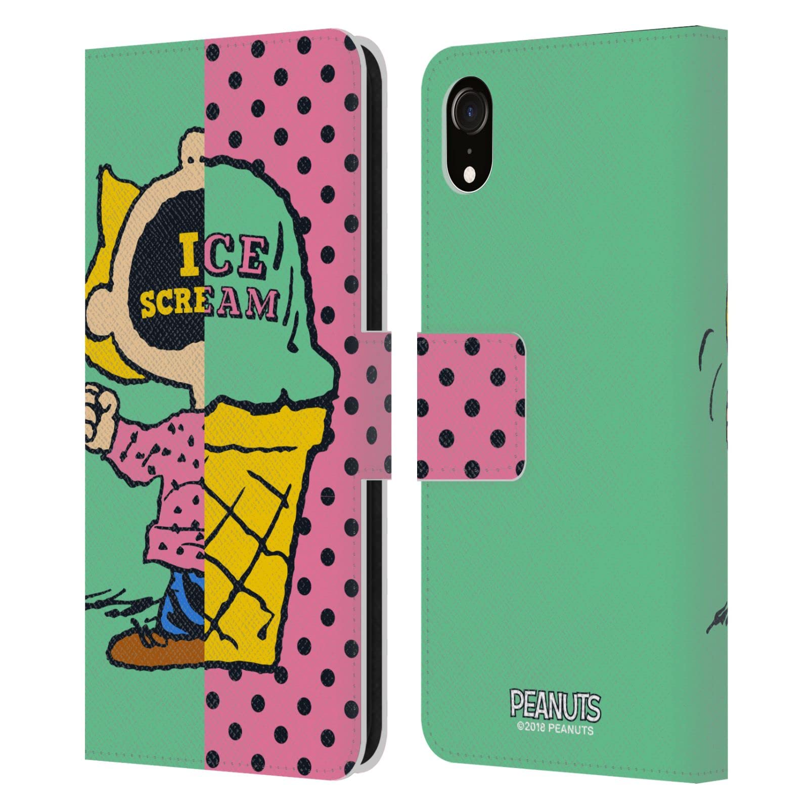 Peanuts Sally Ice Cream Halfs & Laughs Leather Book Wallet Case for iPhone XR | Officially Licensed by Head Case Designs | Perfect for Everyday Use & Gift Giving