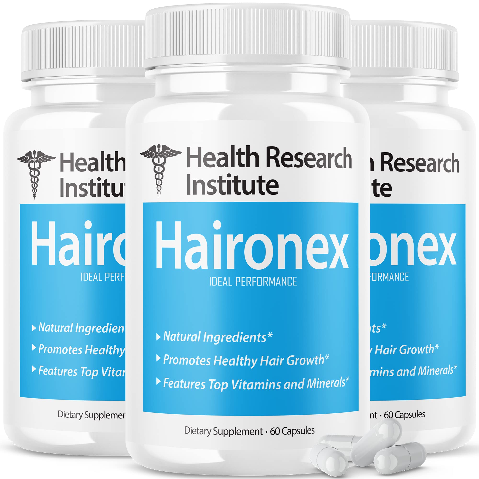Haironex Hair Growth Vitamins (3 Pack, 180 Capsules) - New Formula Supplement for Thinning Hair in Women & Men - Promotes Stronger, Healthier Hair for Daily Use & Styling