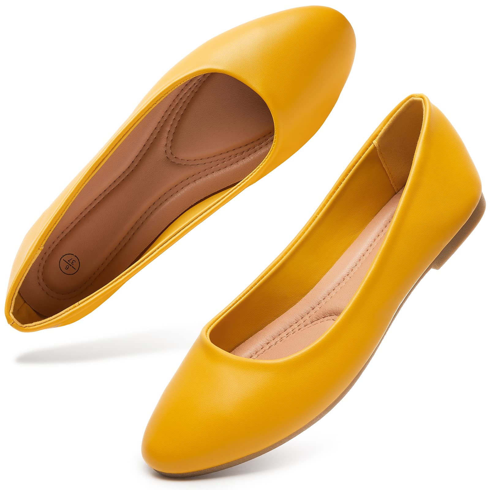 Hash Bubbie Women's Ballet Flats - Comfortable PU Leather Slip-On Dress Shoes for Women | Perfect for Office, Wedding & Casual Wear