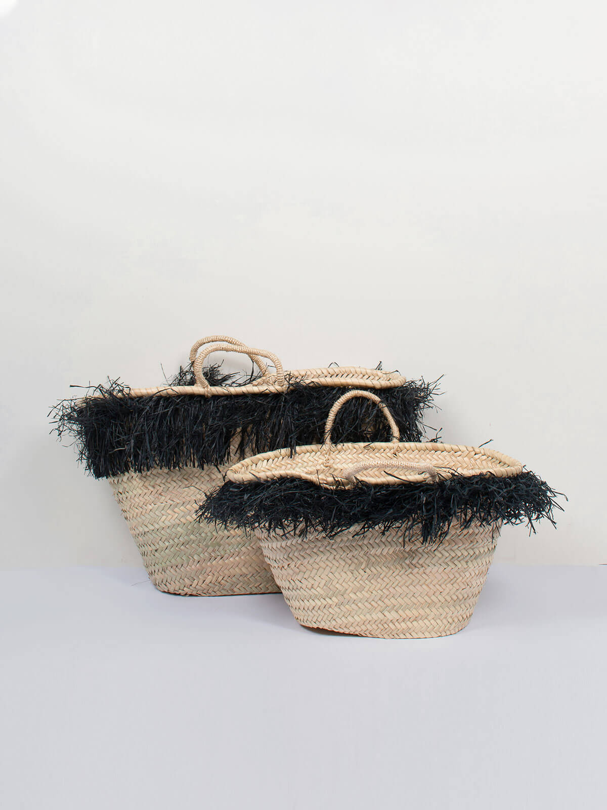 Stylish Black Raffia Tassel Basket - Handwoven Storage Organizer for Home Decor, Nursery, or Beach Essentials | Perfect for Laundry, Toys, and Blankets
