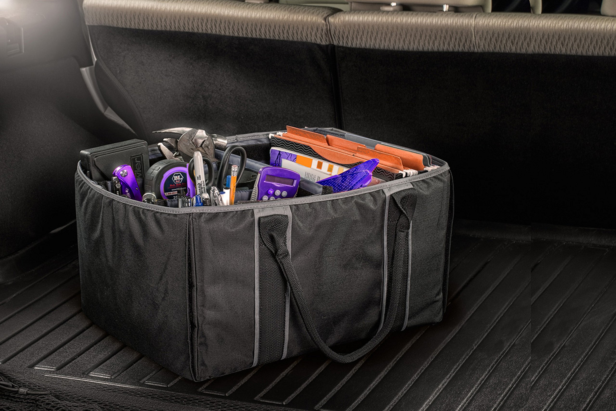 AutoExec AUE14009 Black File Tote Organizer with Insulated Cooler Bag & Tablet Case - Perfect for Office, Travel, and Business Professionals