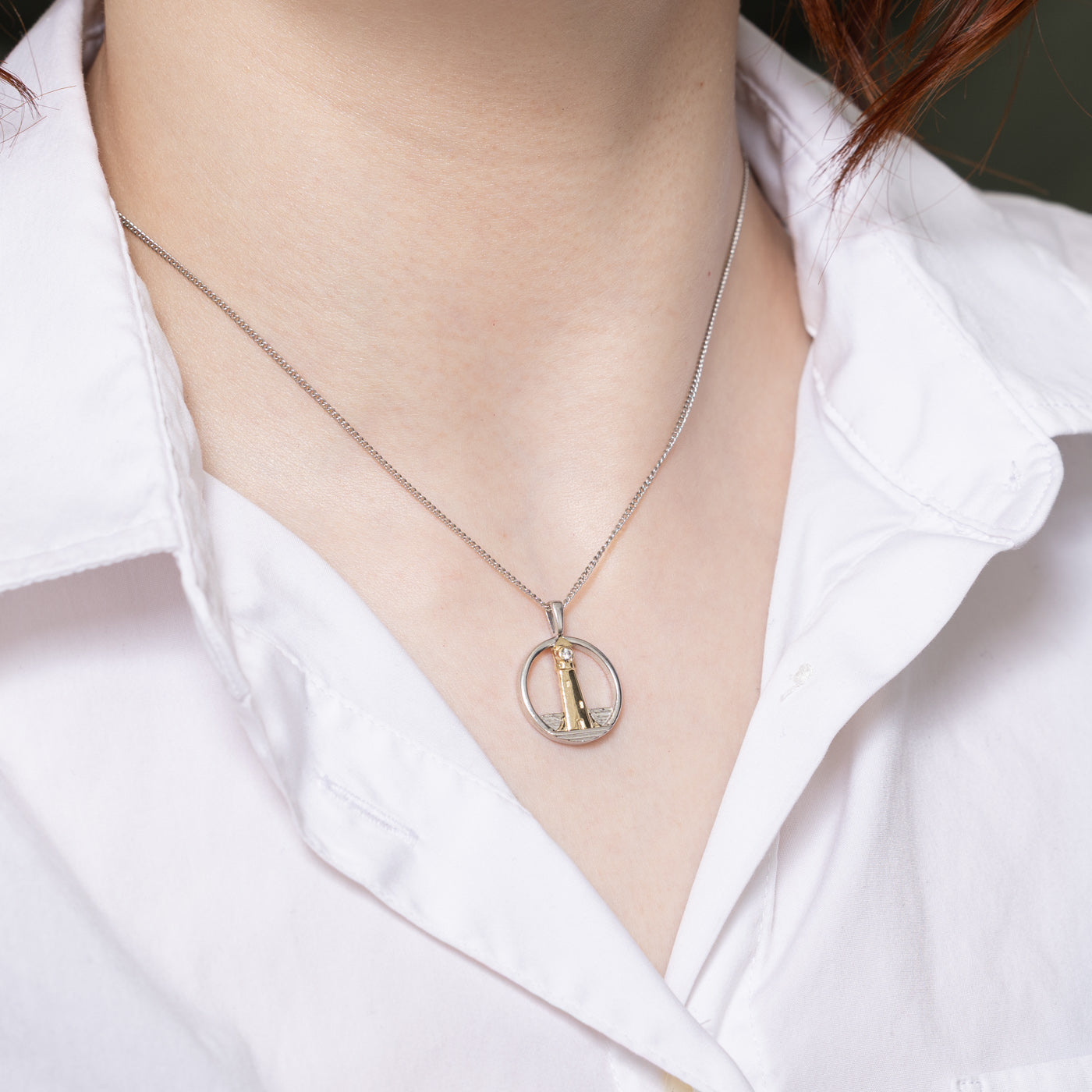 0.03ct Diamond Lighthouse Pendant Necklace - Elegant & Dainty Jewelry for Women - Perfect Gift for Anniversary, Birthday & Special Occasions