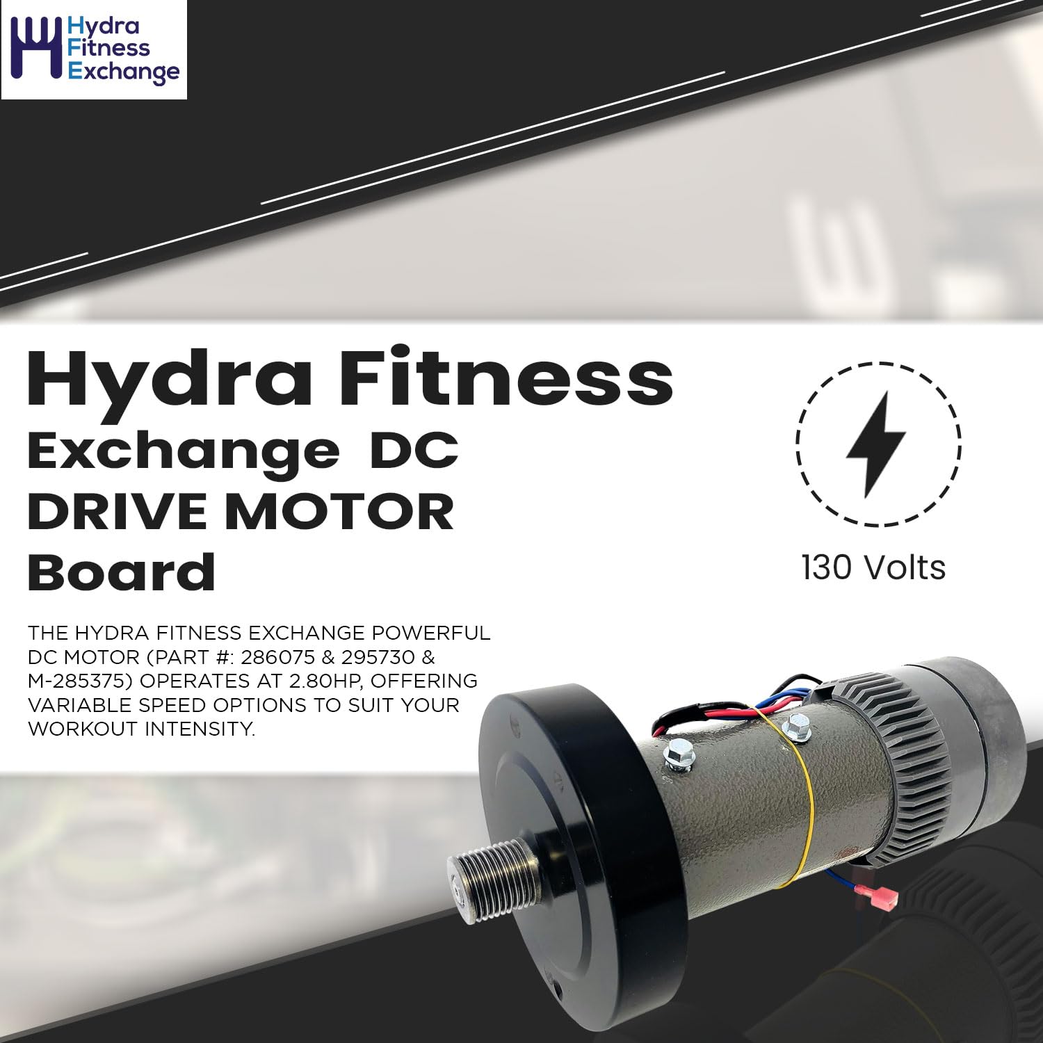 2.80 HP DC Drive Motor with Flywheel - Heavy Duty Permanent Magnet Treadmill Motor for Smooth Operation & Easy Replacement (P/N 286075 & 295730) - Compatible with HealthRider, Gold's Gym H55T - Perfect for Home Gym Treadmill Repairs & Maintenance