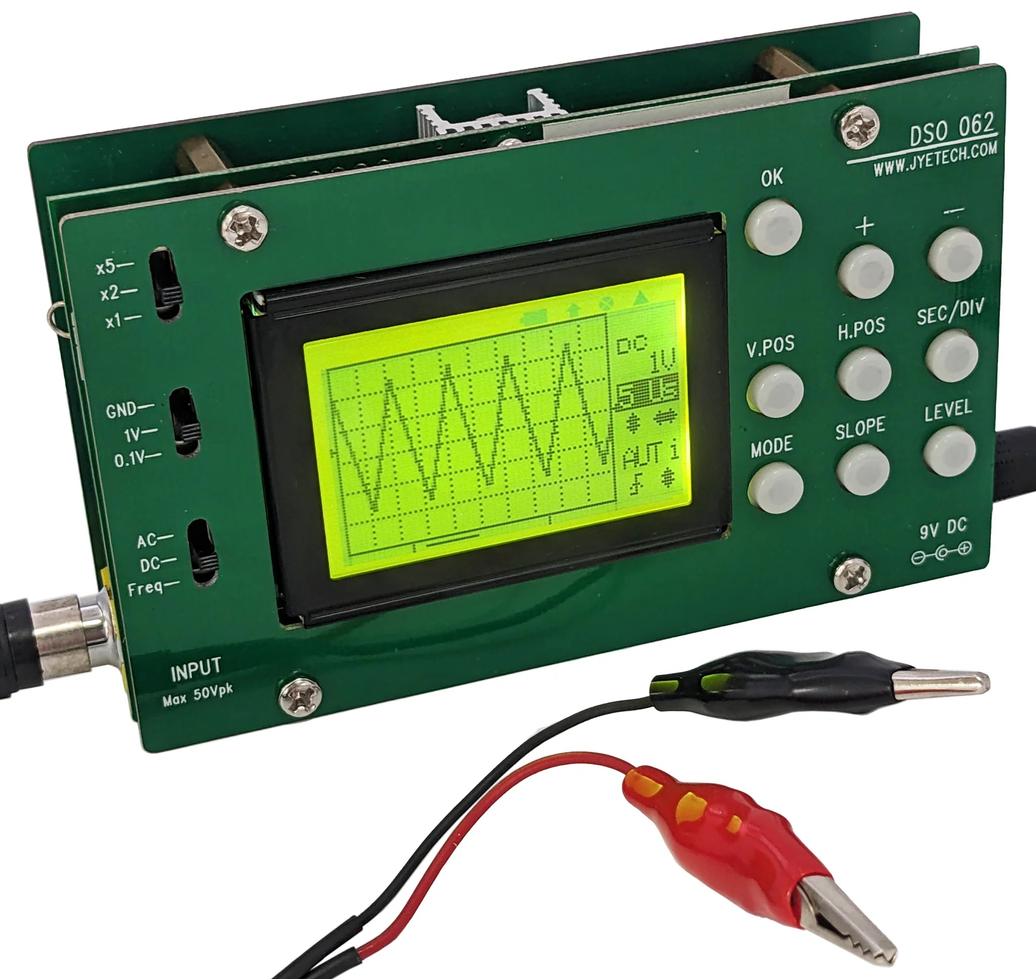 Portable Pocket Oscilloscope Kit - 1MHz Bandwidth Single Channel Digital Oscilloscope (DSO062) for Electronics Testing, DIY Projects & STEM Education