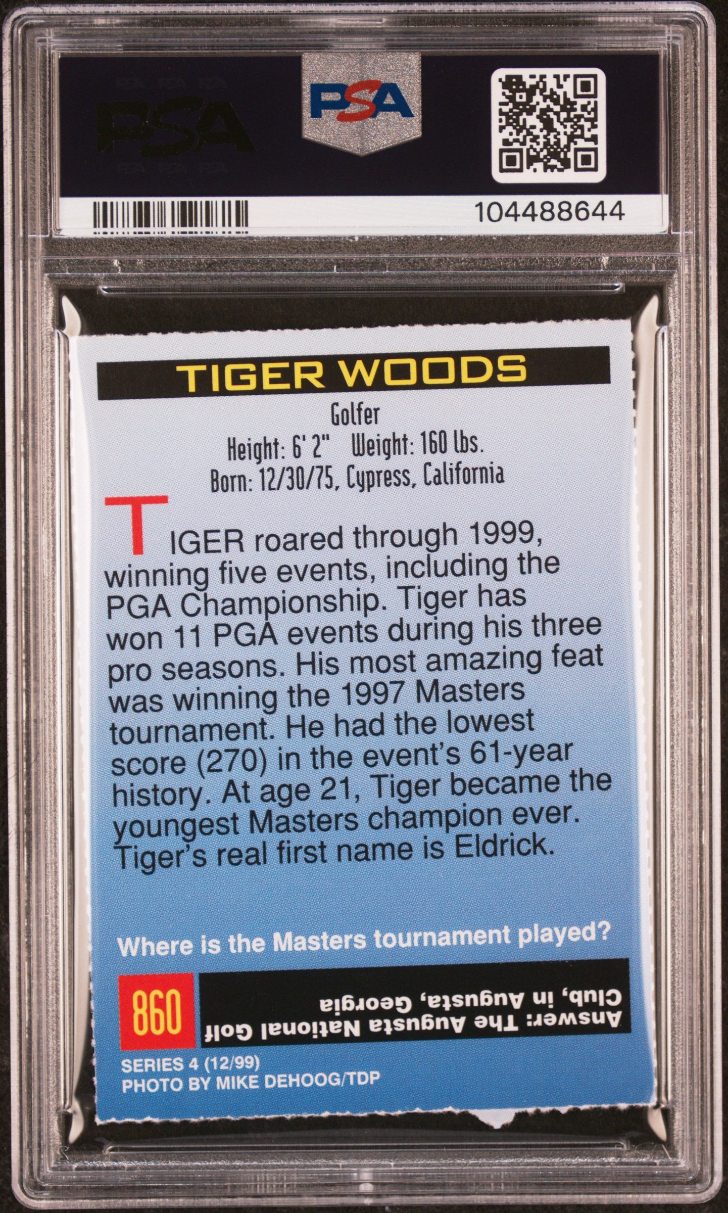 1999 S.I. For Kids Series 4 Tiger Woods #860 PSA 8 Graded Baseball Card - Rare Collectible Sports Memorabilia for Kids & Adults - Perfect for Display, Trading, and Investment Collections