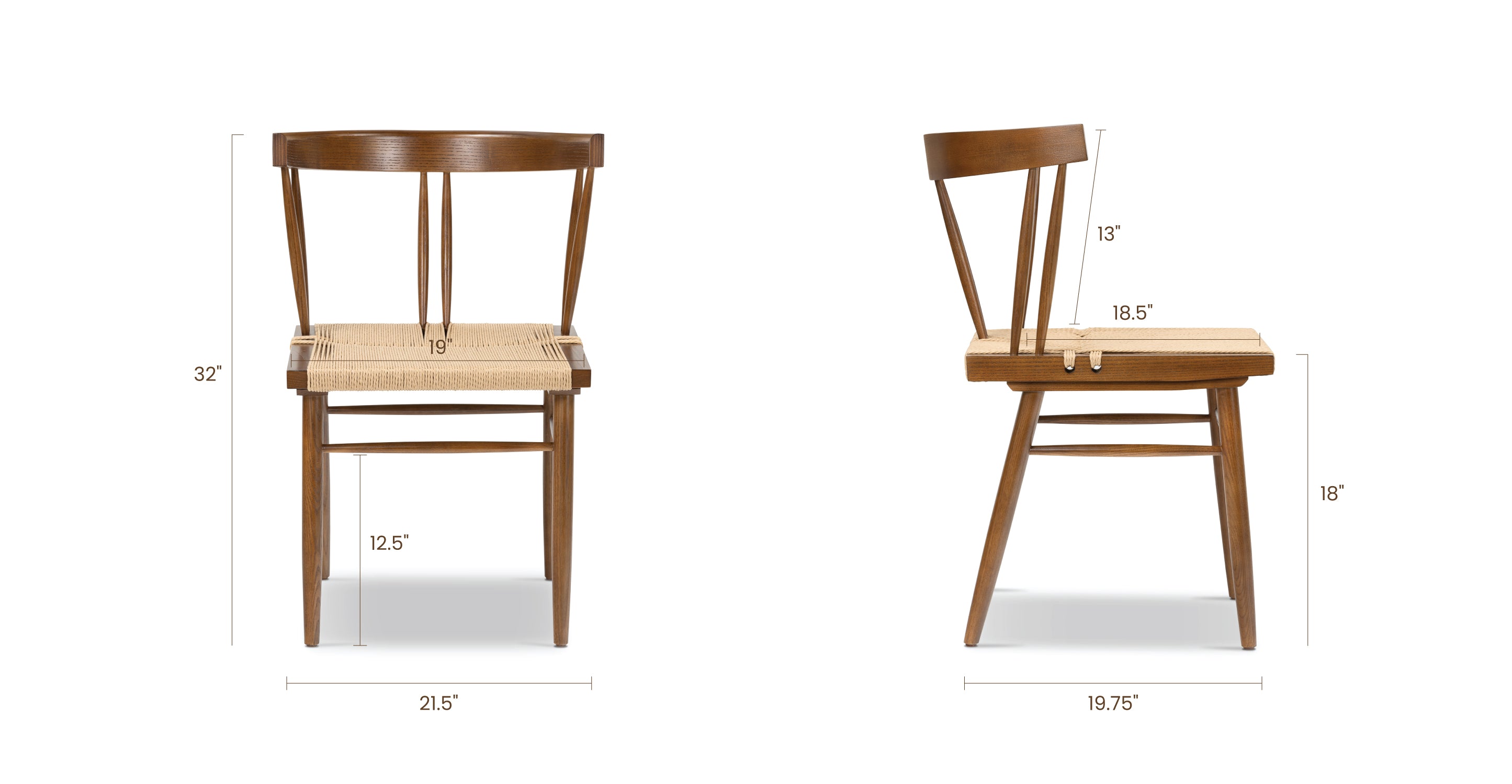 Ferrara Modern Dining Chair - Upholstered Fabric Seat, Sturdy Wooden Legs - Perfect for Kitchen, Dining Room, and Home Office - Comfortable & Stylish Seating Solution