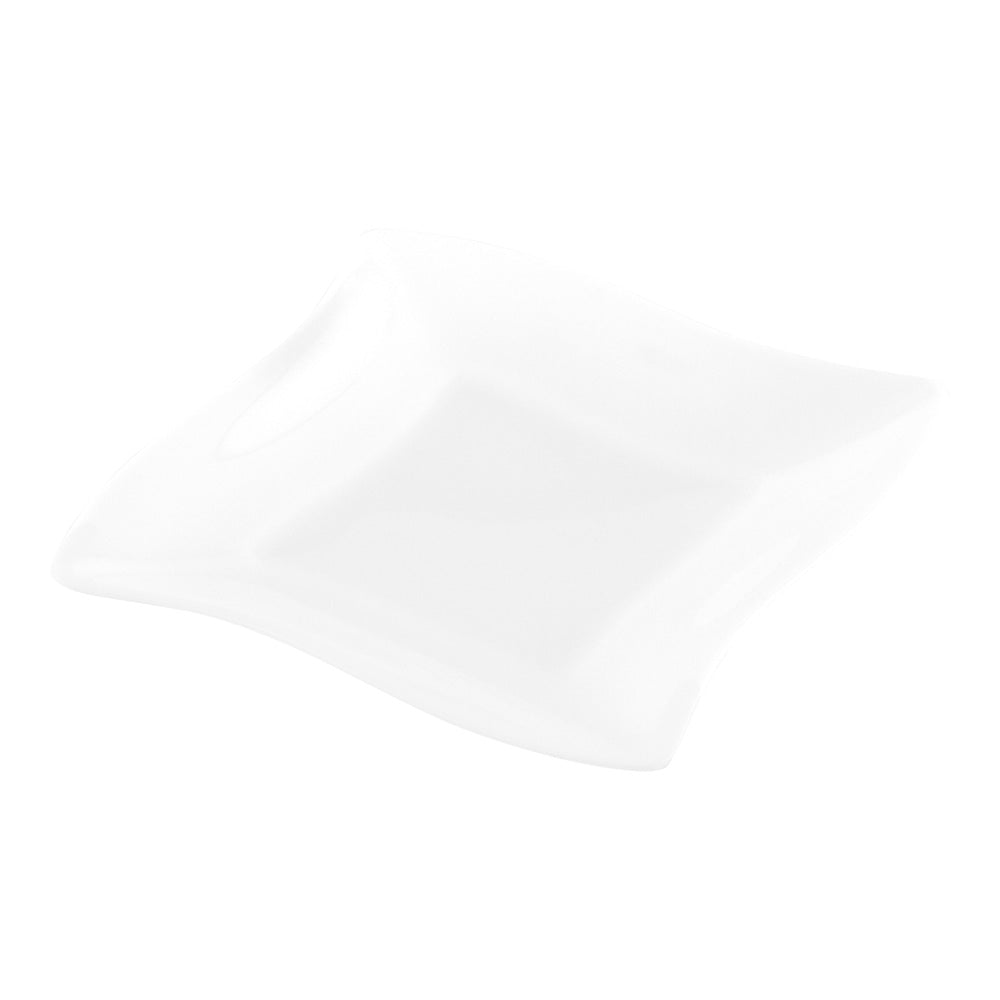 100-Pack White Square Plastic Aqua Plates & 100-Pack Silver Mini Plastic Forks - Perfect for Parties, Picnics, and Outdoor Events