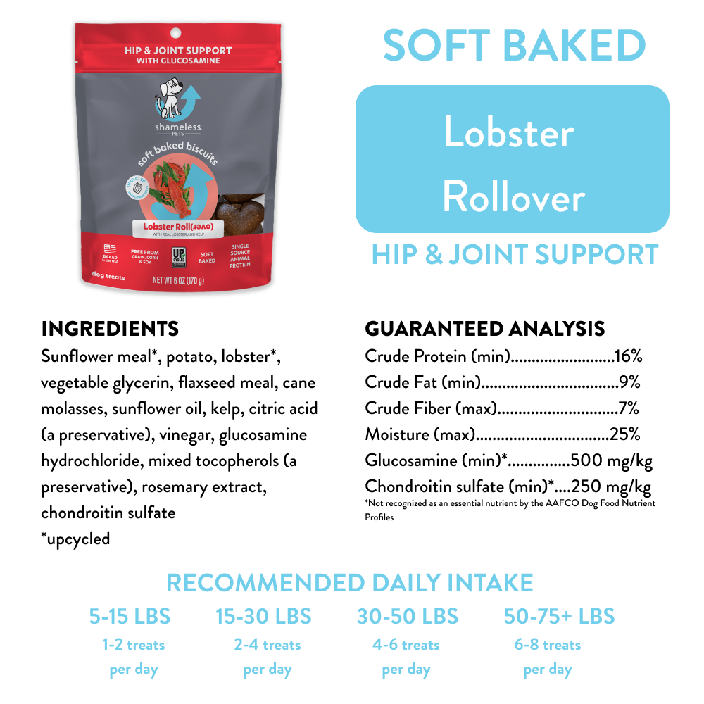 Lobster Rollover Soft Baked Dog Treats - Natural & Delicious Training Snacks for Small & Large Dogs - Perfect for Rewards, Training & Bonding Time