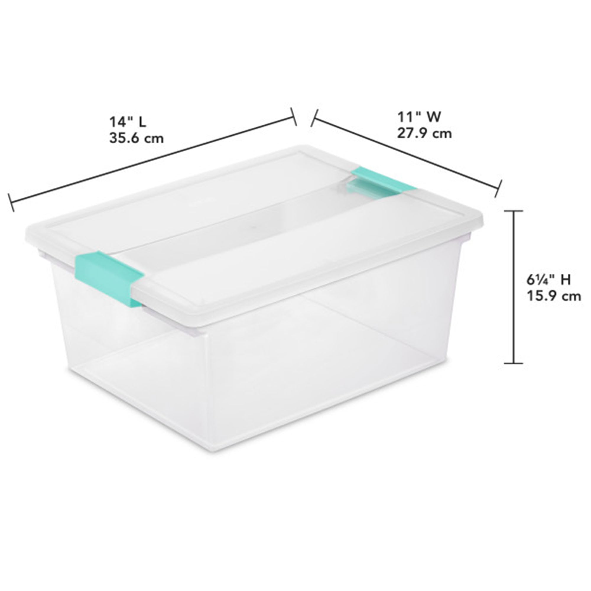Sterilite 16-Pack Clear Plastic Storage Clip Boxes for Crafts, Office Supplies & Home Organization - Deep Stackable Containers for Organizing Closets, Shelves & Workspaces