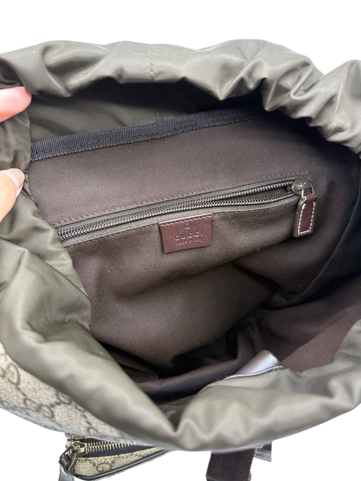 Gucci Supreme Medium Unisex Backpack - Tan Coated Canvas Travel Backpack for Men & Women | Perfect for School, Work & Outdoor Adventures