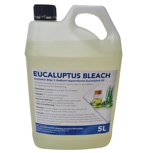 8% Sodium Hypochlorite Eucalyptus Bleach - Powerful Disinfectant for Laundry, Cleaning & Sanitizing