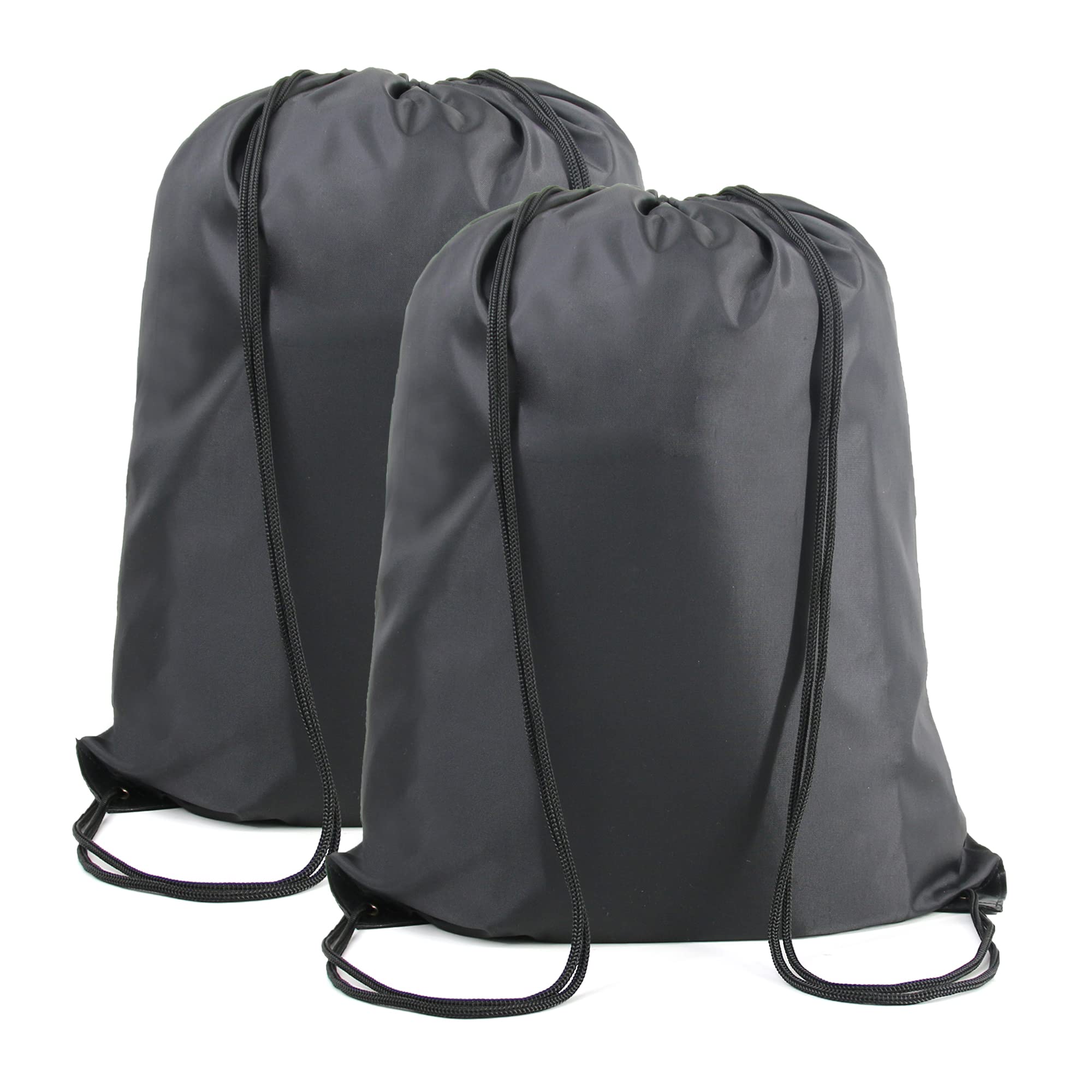 BeeGreen Extra Large Black Drawstring Backpack - 22.4