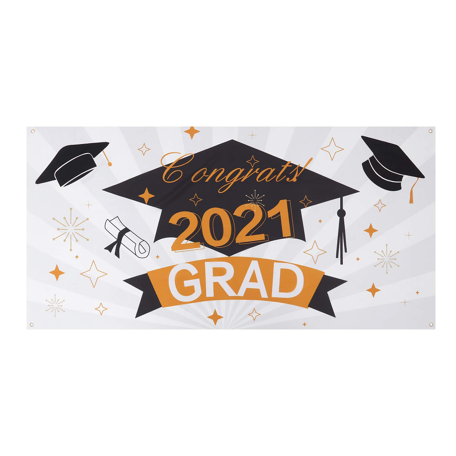 Amosfun 2021 Graduation Party Decorations Set - Graduation Banner, Backdrop & Party Supplies for High School & College Celebrations - Perfect for Graduation Ceremonies, Photo Booths & Home Decor