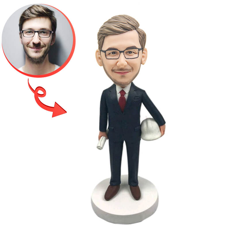 Custom Mechanical Engineer Bobblehead - Personalized Desk Toy for Engineers, Gifts for Engineers, Office Decor, STEM Gifts | Perfect for Work Desks, Engineering Graduation Gifts, and Tech Enthusiast Collections