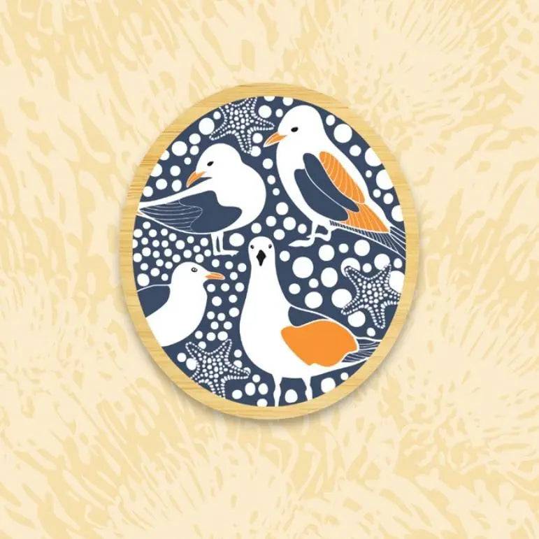 Handmade Australian Seagull Wooden Brooch - Unique Bird Jewelry for Women - Perfect for Beach Outfits, Nature Lovers & Gift Giving