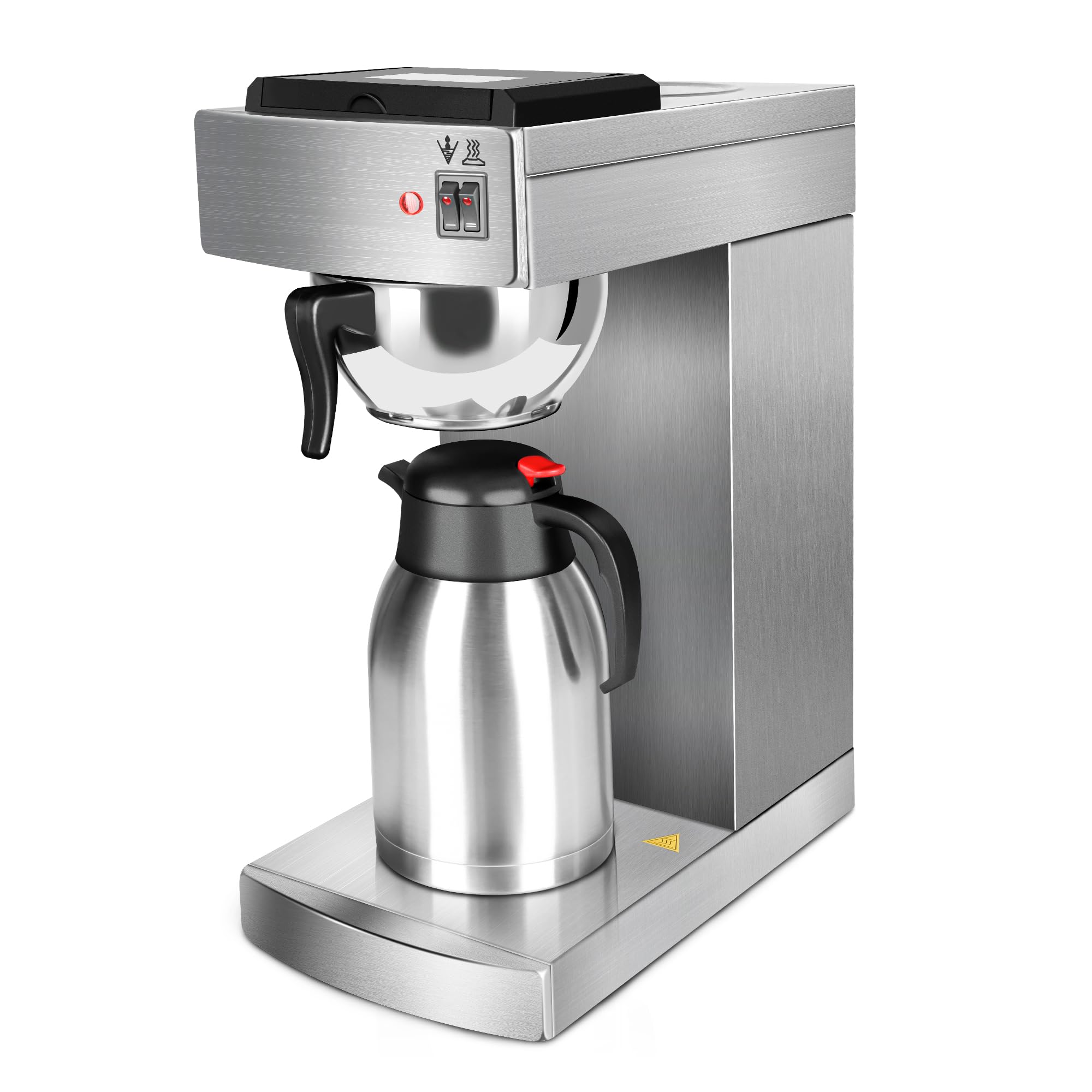 YBSVO Commercial Coffee Maker Brewer Machine (CMA-200-C) - Heavy Duty 12 Cup Coffee Machine for Restaurants, Offices & Cafes - Fast Brewing with Stainless Steel Carafe
