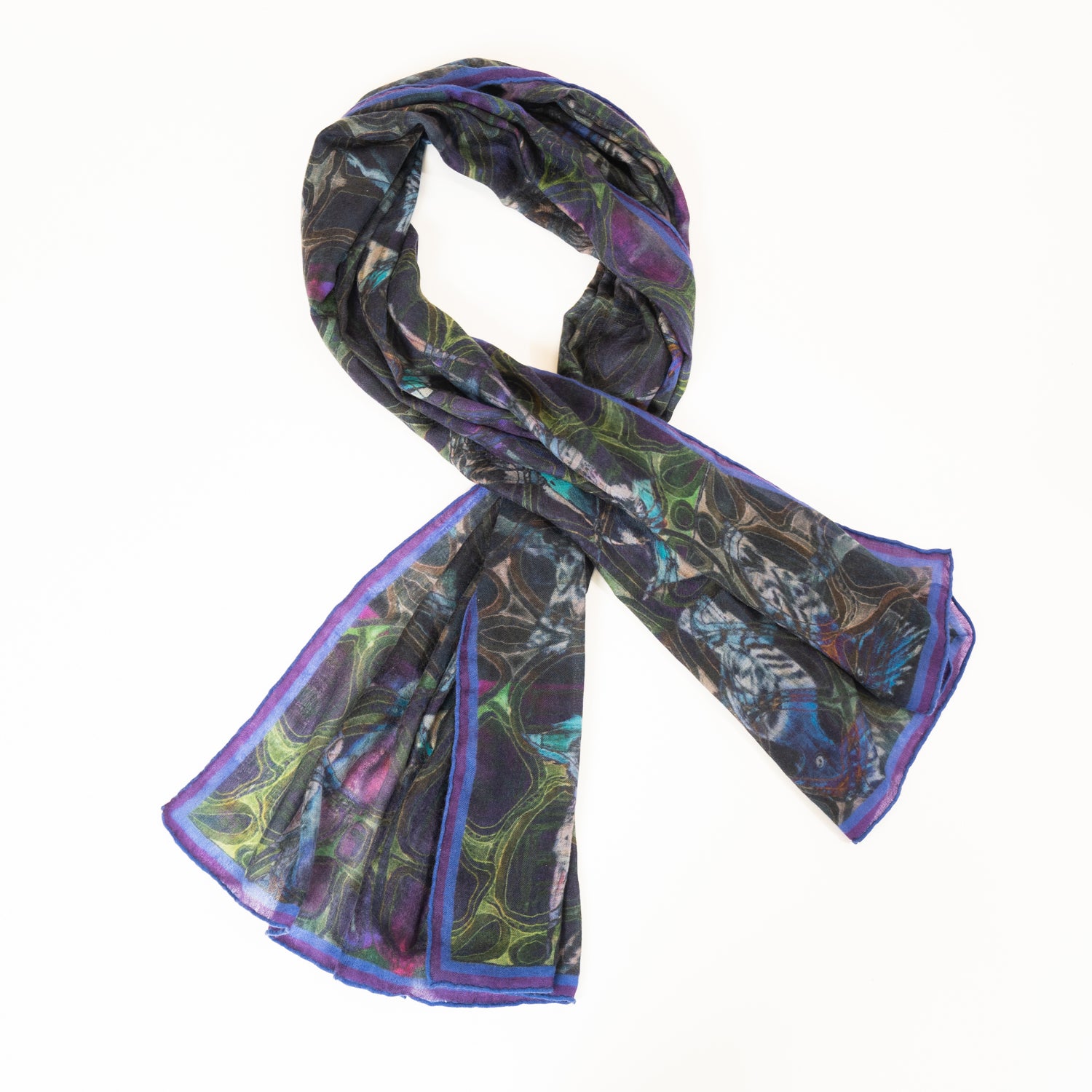 Elegant Jeweled Birds Print Long Cashmere Scarf - Soft Winter Wrap for Women - Perfect for Office, Travel & Special Occasions