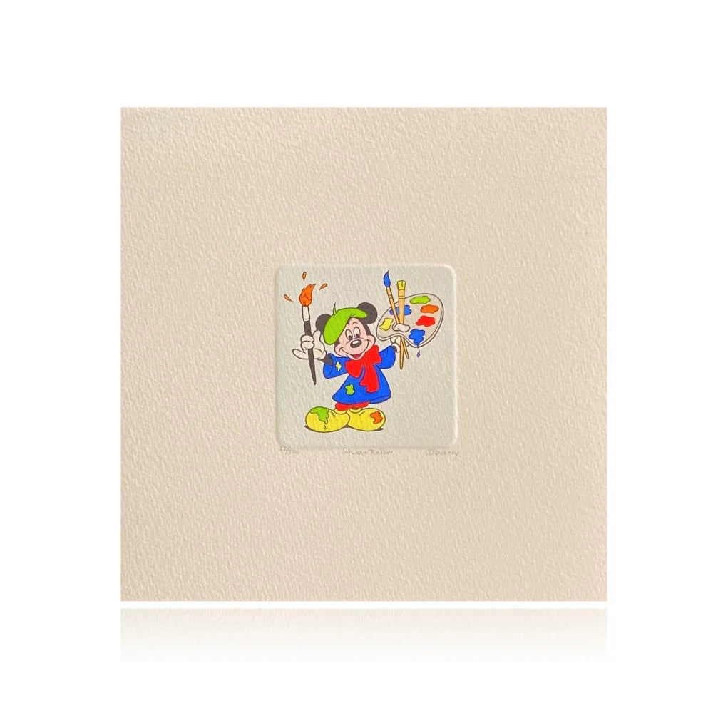Disney Mickey Mouse Etching Artwork by Sowa & Reiser - Hand Painted Limited Edition #D/500 - Perfect for Disney Collectors & Home Decor
