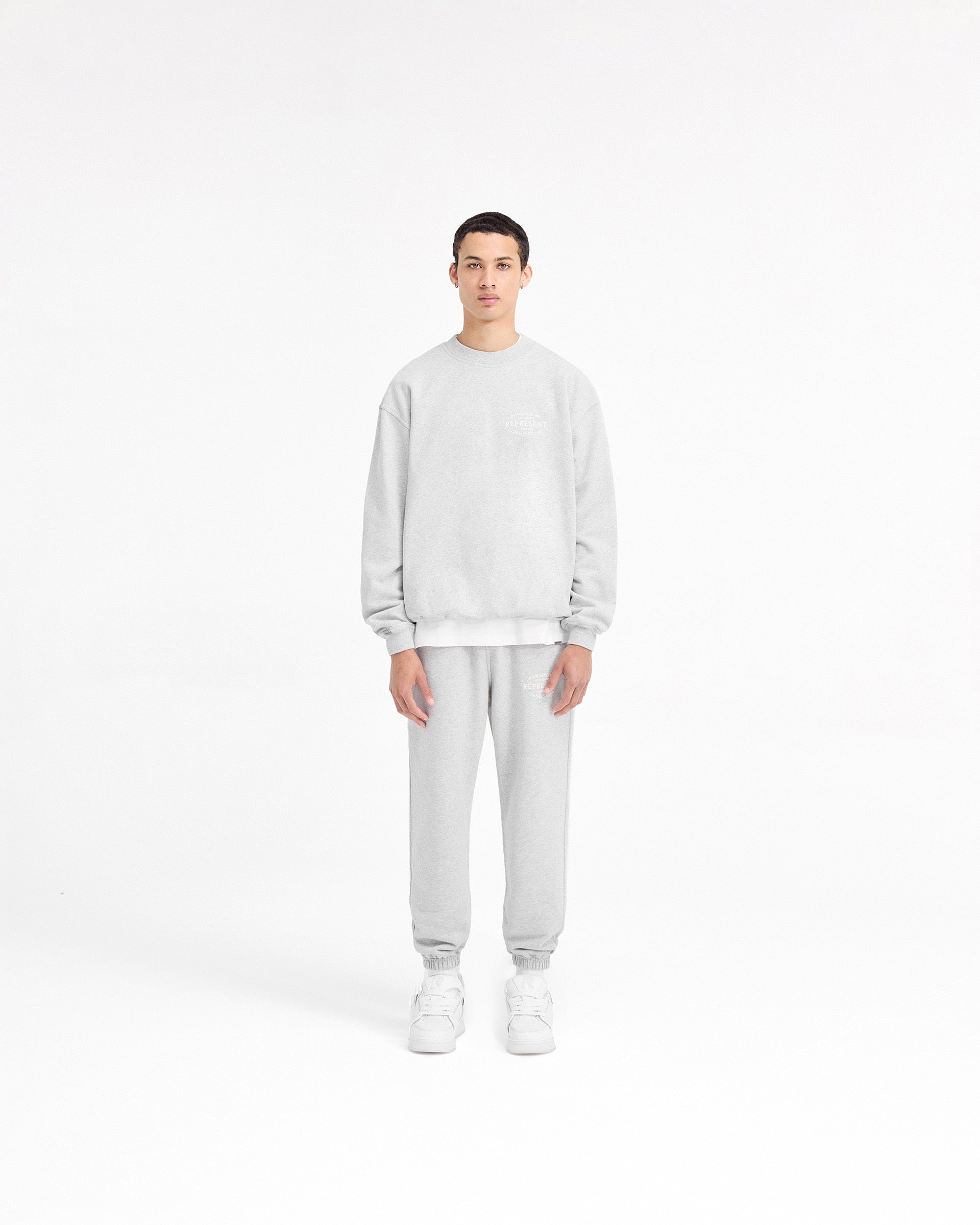 Represent Owners Club Stamp Sweater - Ash Grey | Premium Streetwear Pullover for Men & Women | Perfect for Casual Outfits, Street Style & Winter Layering