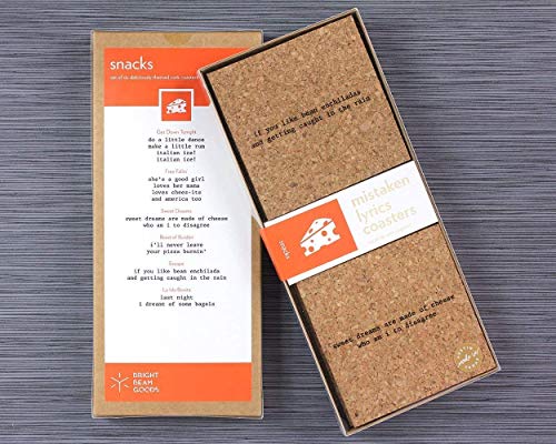 Funny Snack-Themed Coasters with Mistaken Lyrics - Perfect for Parties, Gifts & Home Decor