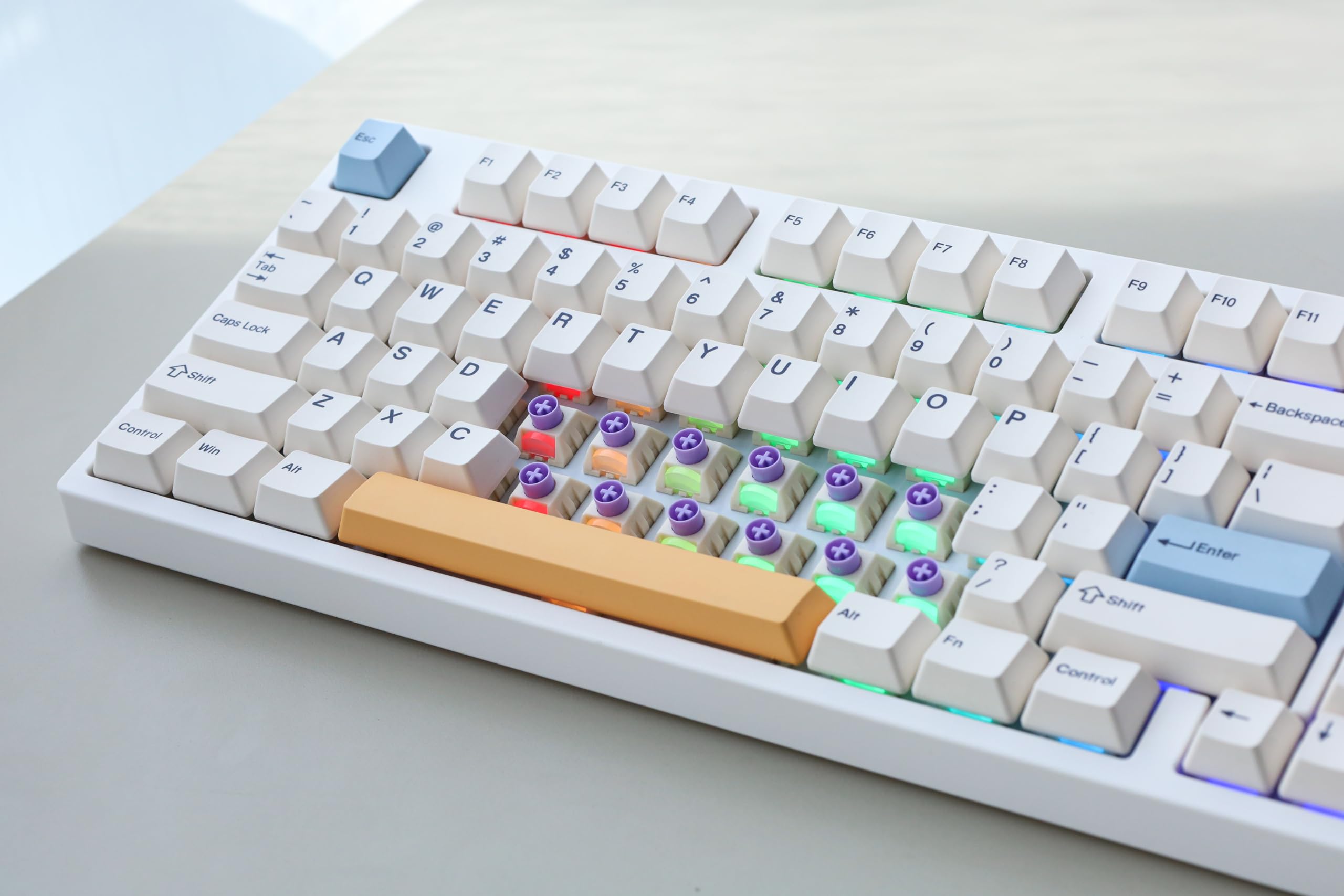 NJ98 Wireless Custom Mechanical Keyboard with Screen Knob - 96% Hot Swappable RGB Backlit Keyboard for Mac & Windows (Dark, Steel Plate, Gateron Milky Yellow Pro) - Perfect for Gaming, Office Work & Typing Enthusiasts
