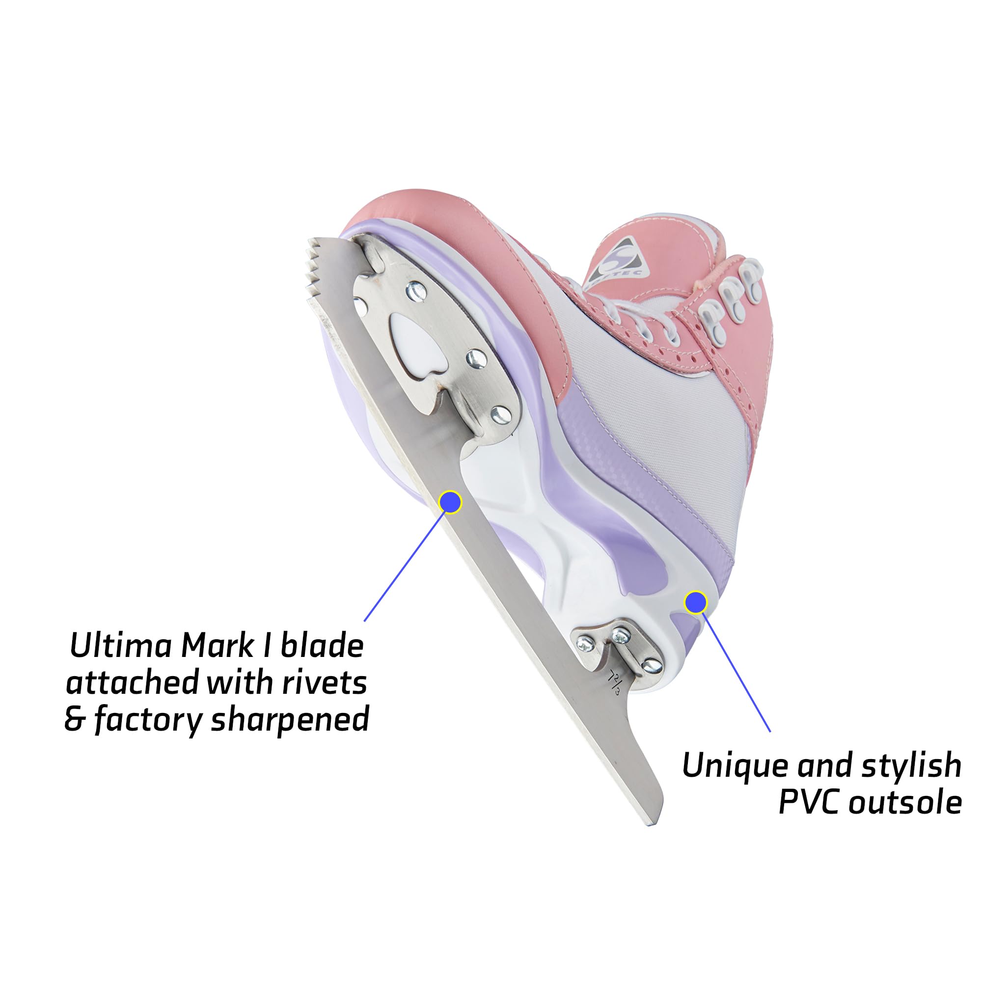 Jackson Ultima Softec Vista Women's & Girls Figure Ice Skates - Size 1.0 for Beginners & Recreational Skating - Perfect for Ice Rinks & Winter Sports